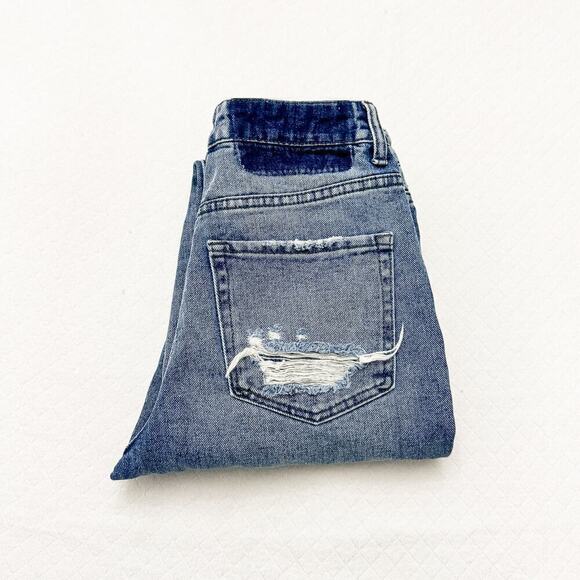 Flying Monkey Acid Wash Denim Mom Jeans Distressed Jeans Size 24 - Picture 1 of 7